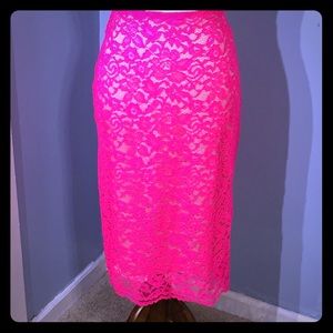 Worthington Lace Hot Pink Skirt